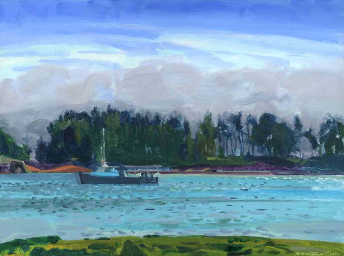 Fog Retreating, Gouldsboro Bay by John Schmidtberger, Image 1.