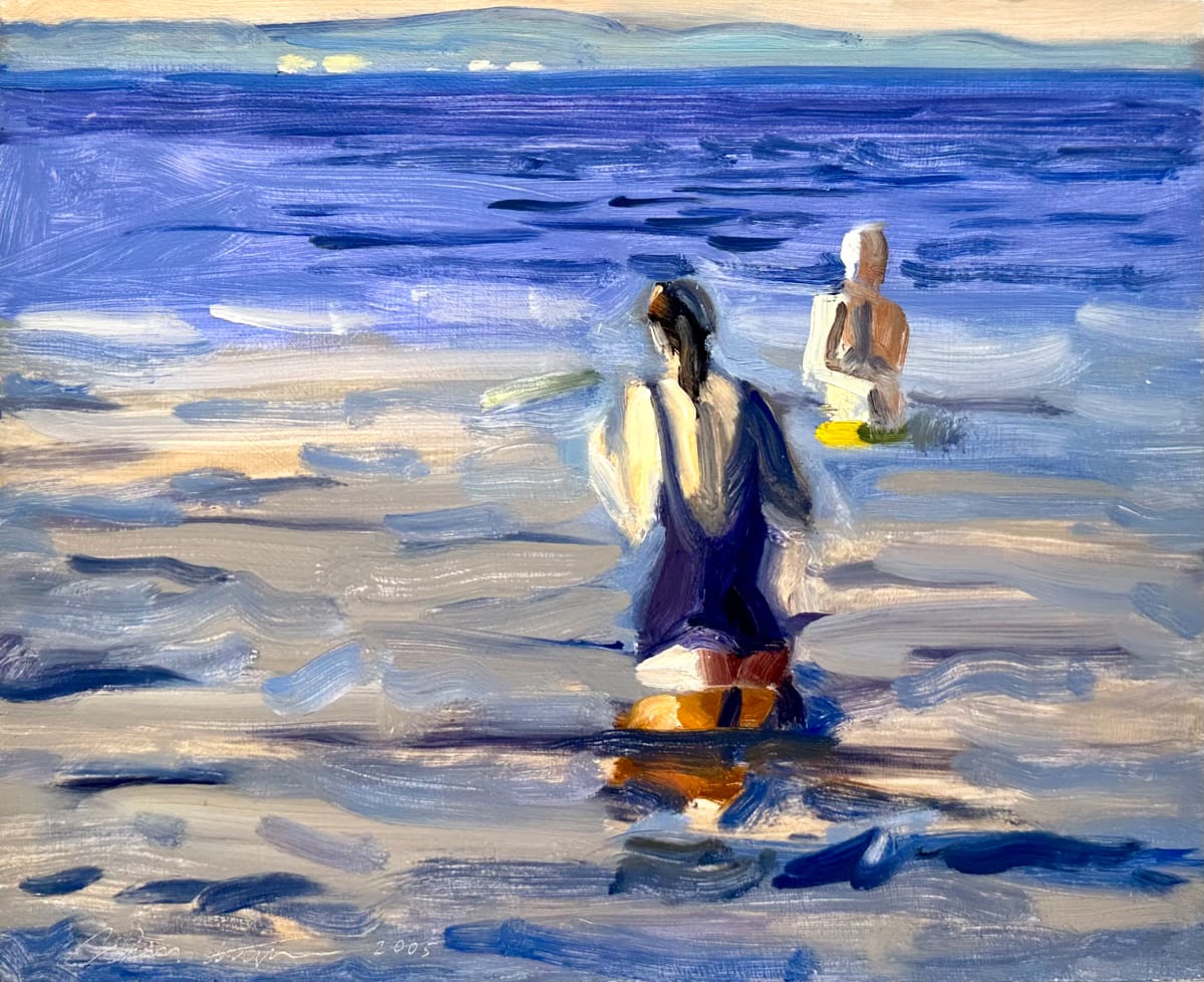 Couple Playing Frisbee by John Schmidtberger 