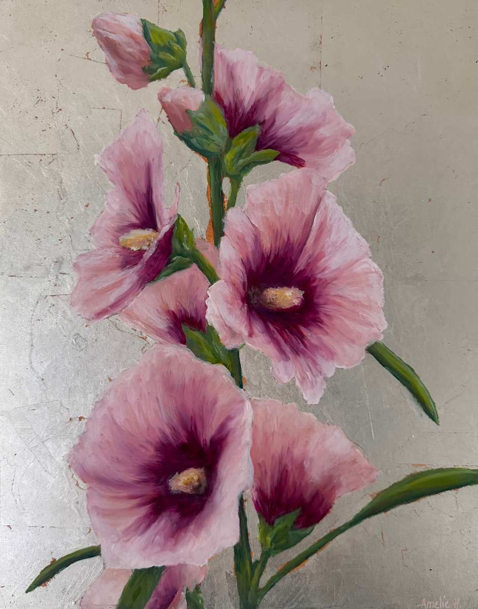 Joyful Hollyhocks by Amelie Hubert, Image 1.