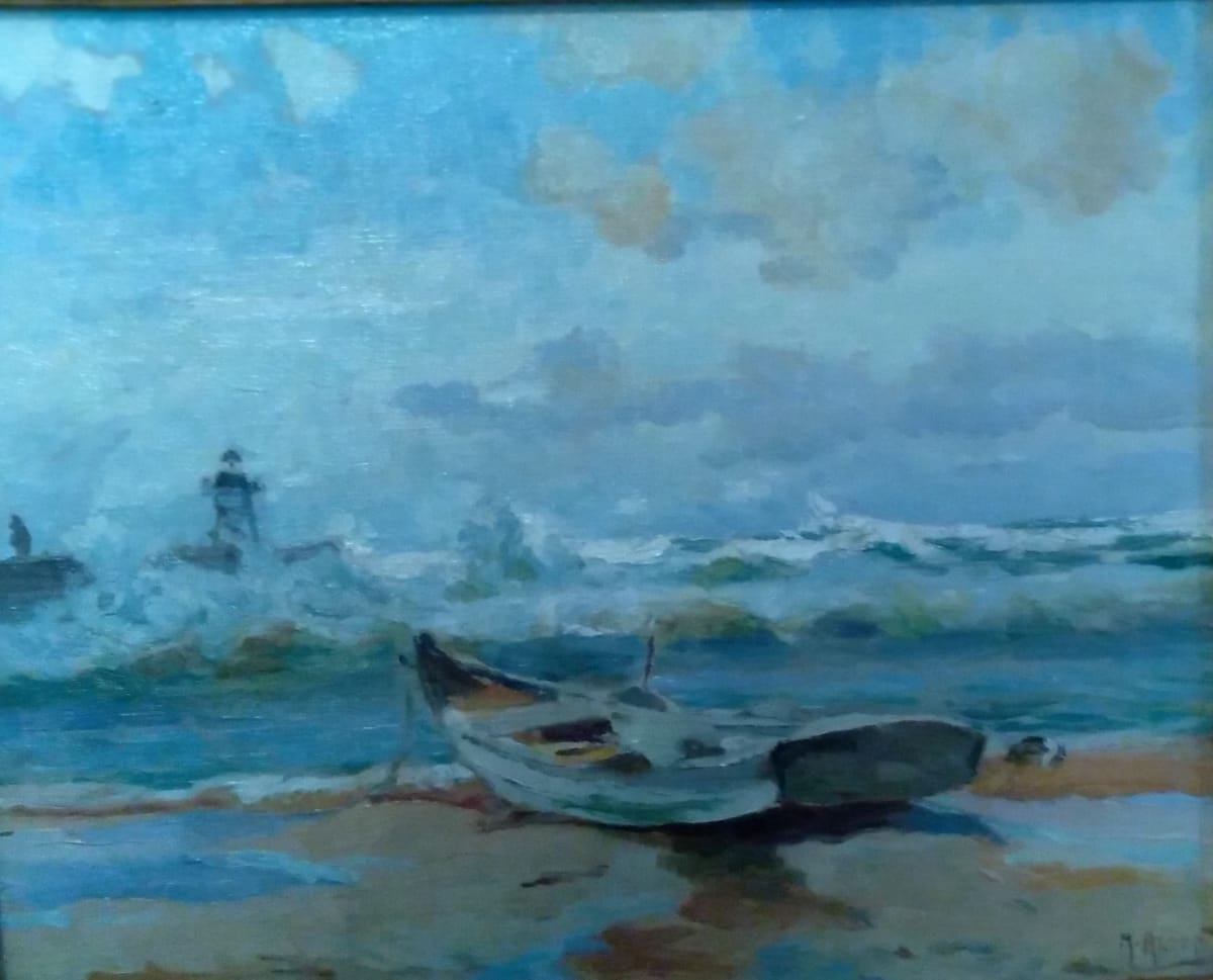 Beached Boat at Lake Michigan by Mathias Alten 