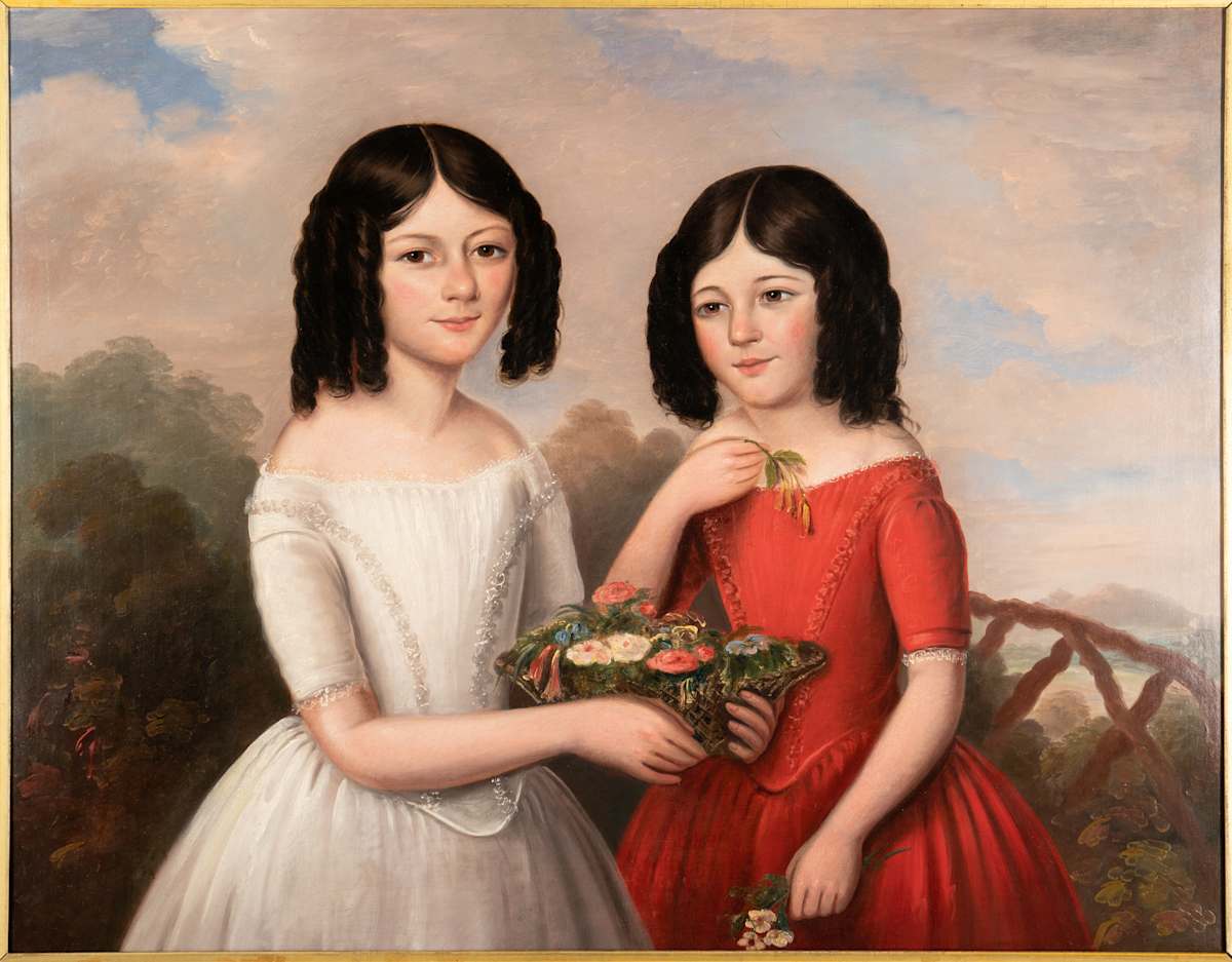 Two Young Girls by Artist Unknown, Image 2.