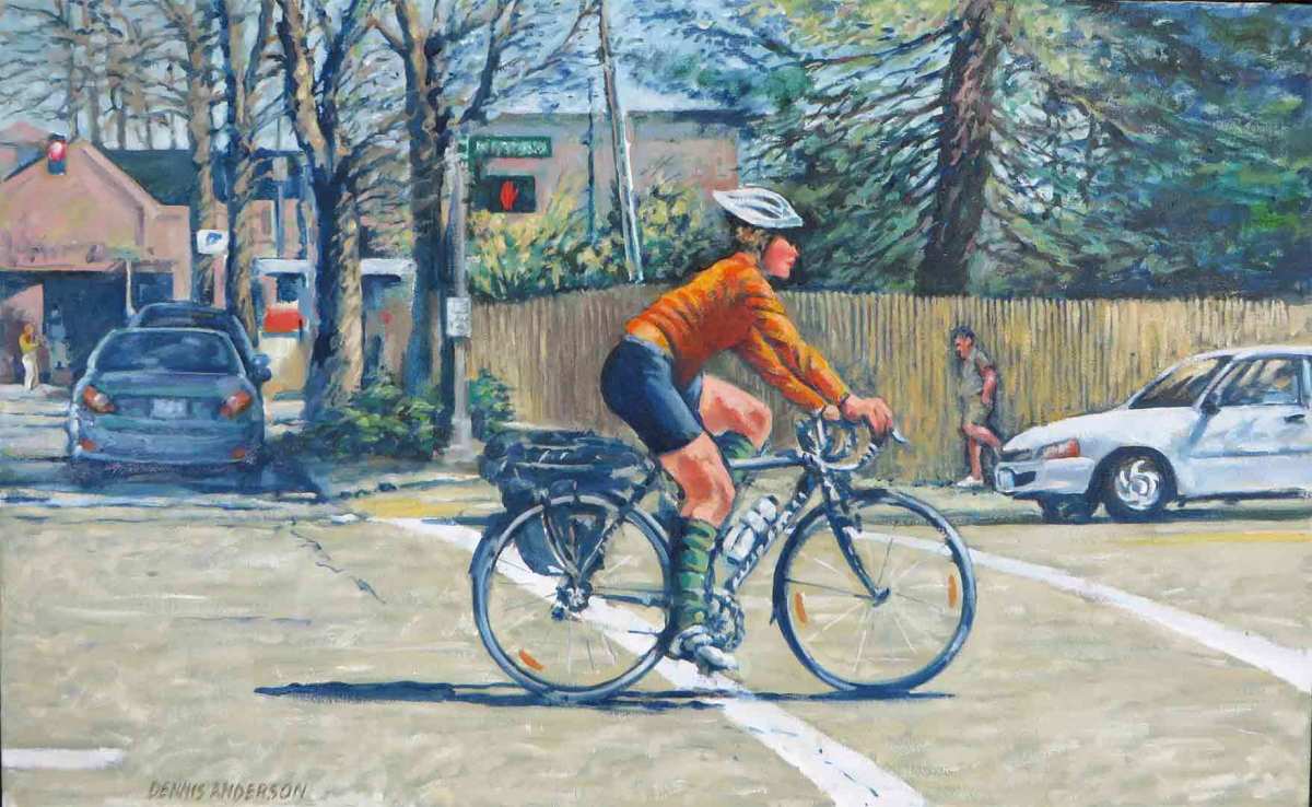 Orange Biker by Dennis Anderson 