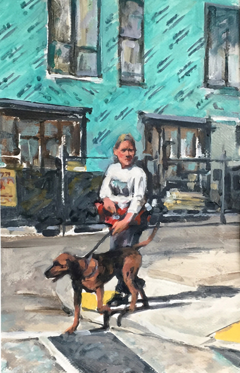 Crossing with Dog by Dennis Anderson 