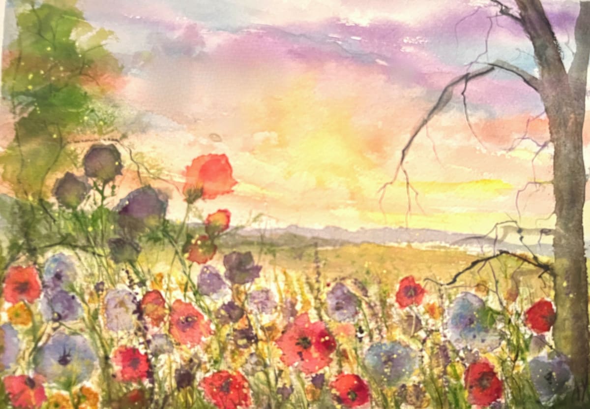 Blooms Beneath The Sunset Sky by Amalia Yosefa 