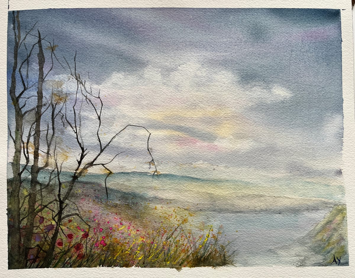 Highland Bloom: Spring’s Awakening by Amalia Yosefa  Image: Watercolor on Paper