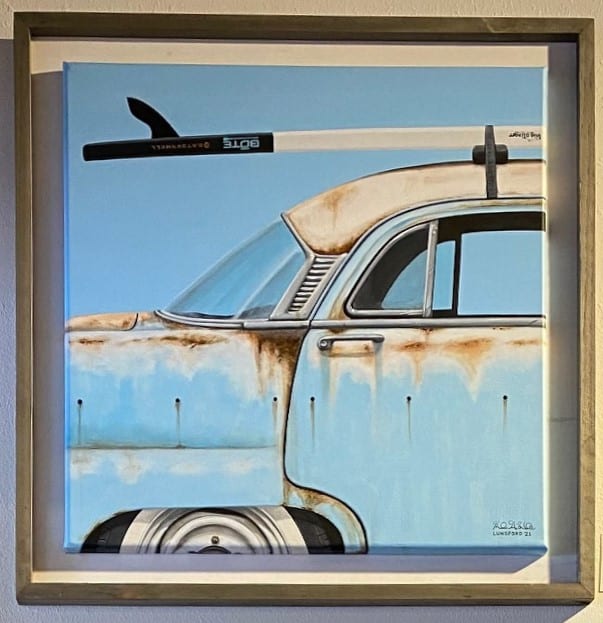 MICHAEL LUNSFORD - Plymouth Belvedere by Maxine Orange Studio Gallery  Image: Plymouth Belvedere, acrylic on canvas w/ frame by artist Michael Lunsford