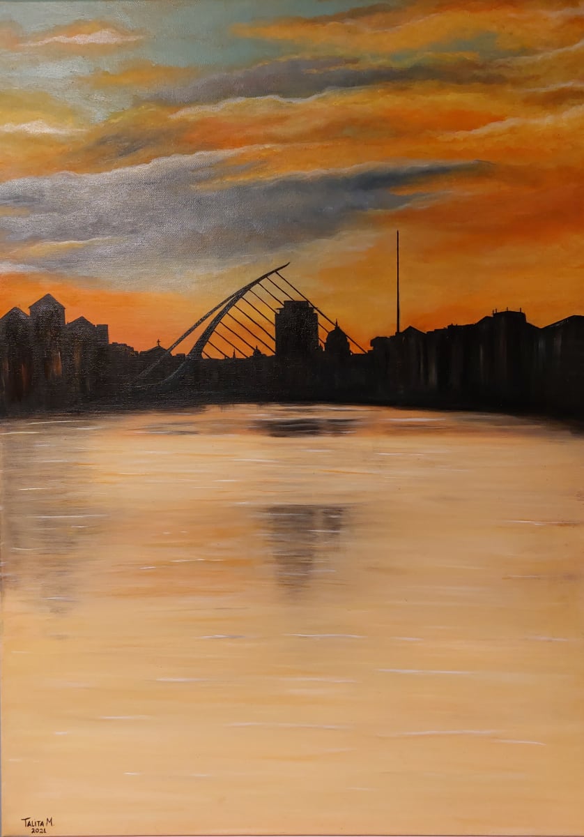 Welcome to the Magic Land by Talita Moraes Marcillo  Image: Painting inspired on the wonderful sunset over the Liffey River in Dublin, Ireland.