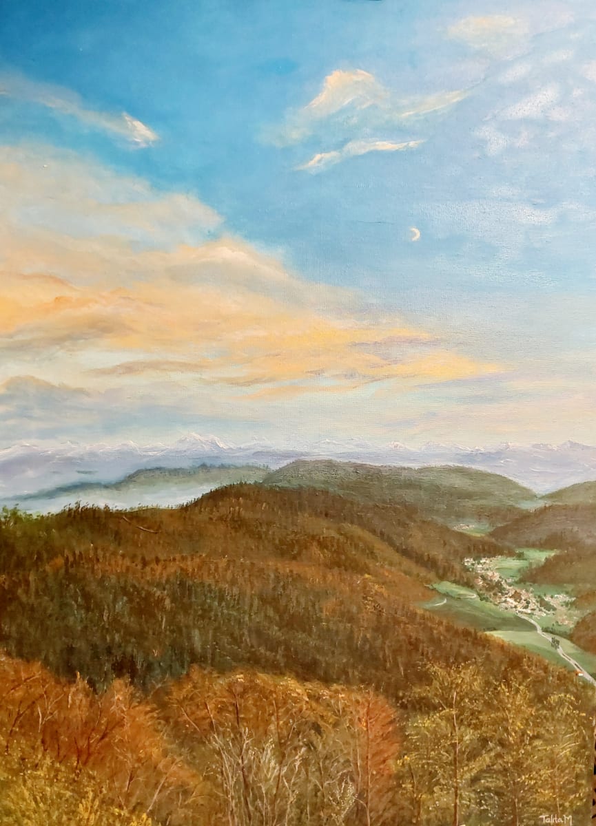 The Alps by Talita Moraes Marcillo  Image: A scenic tribute to the Swiss Alps—my commissioned acrylic masterpiece. Nature's grandeur unfolds in vivid detail.