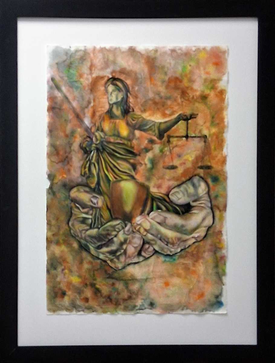Lady Liberty Holding The Scales Of Justice by Abagael Heimann 