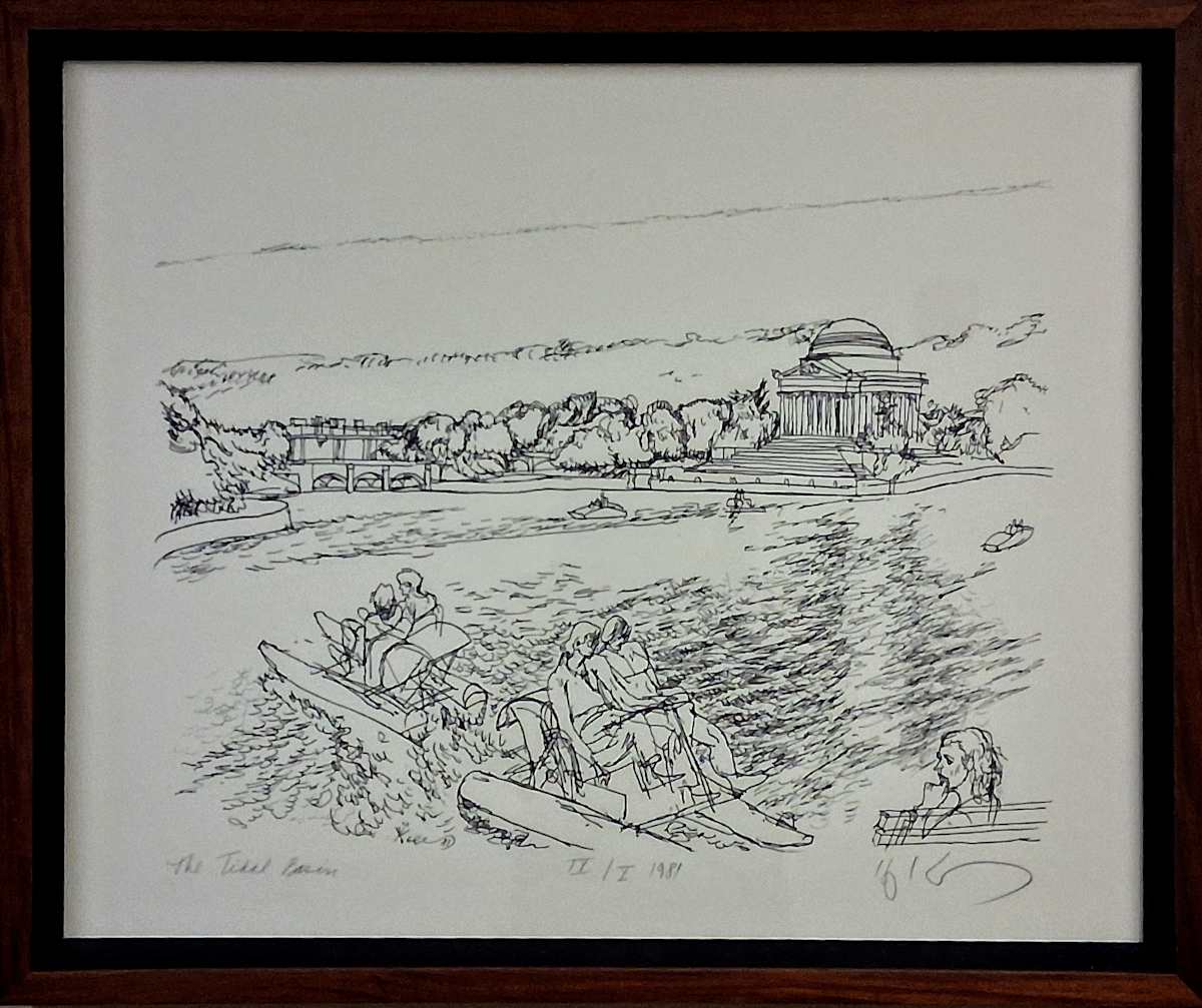 Tidal Basin, Paddle Boats and Jefferson Memorial by Henry Koerner 