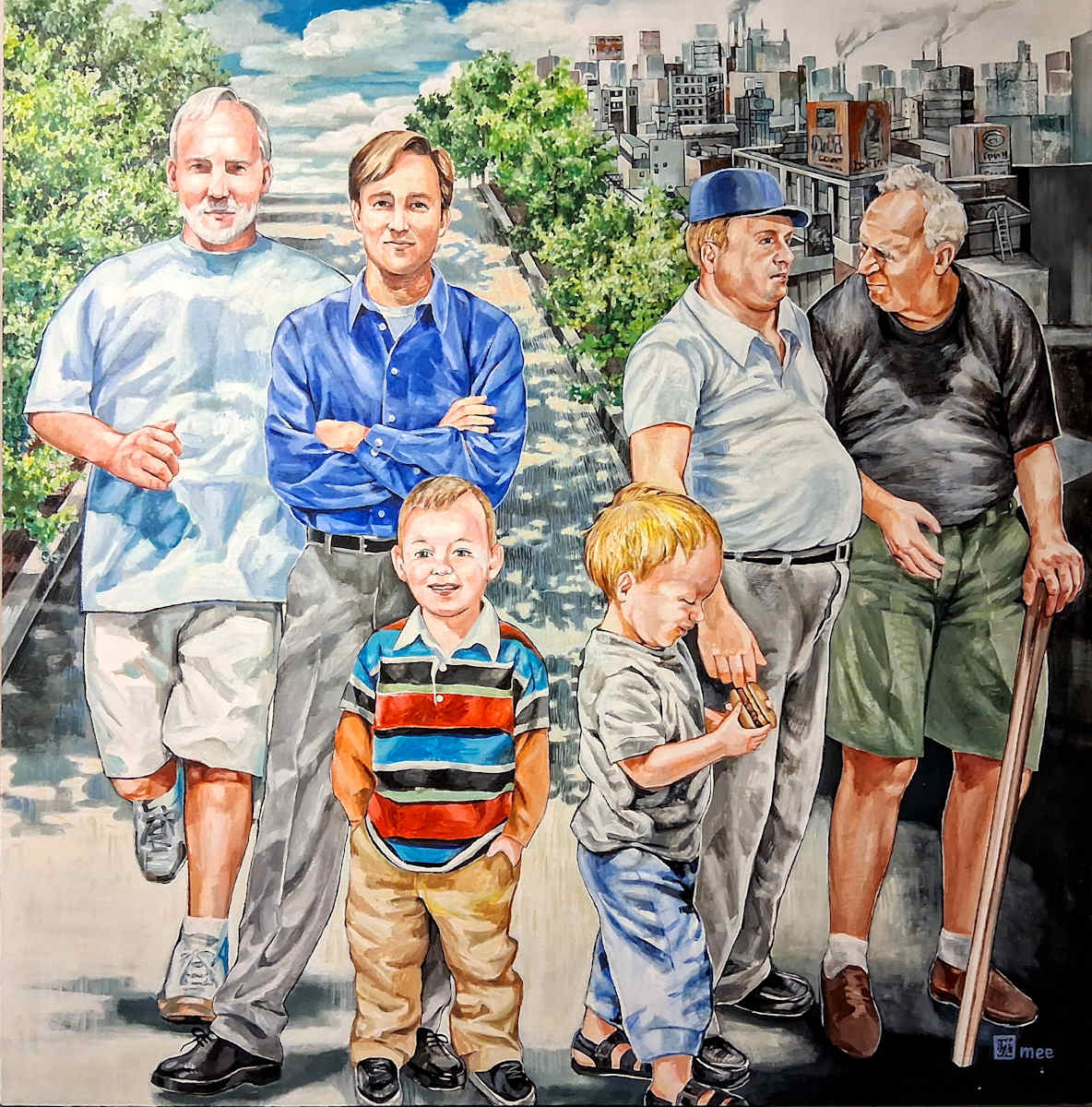 Two Families by Mee Fyung Shim 