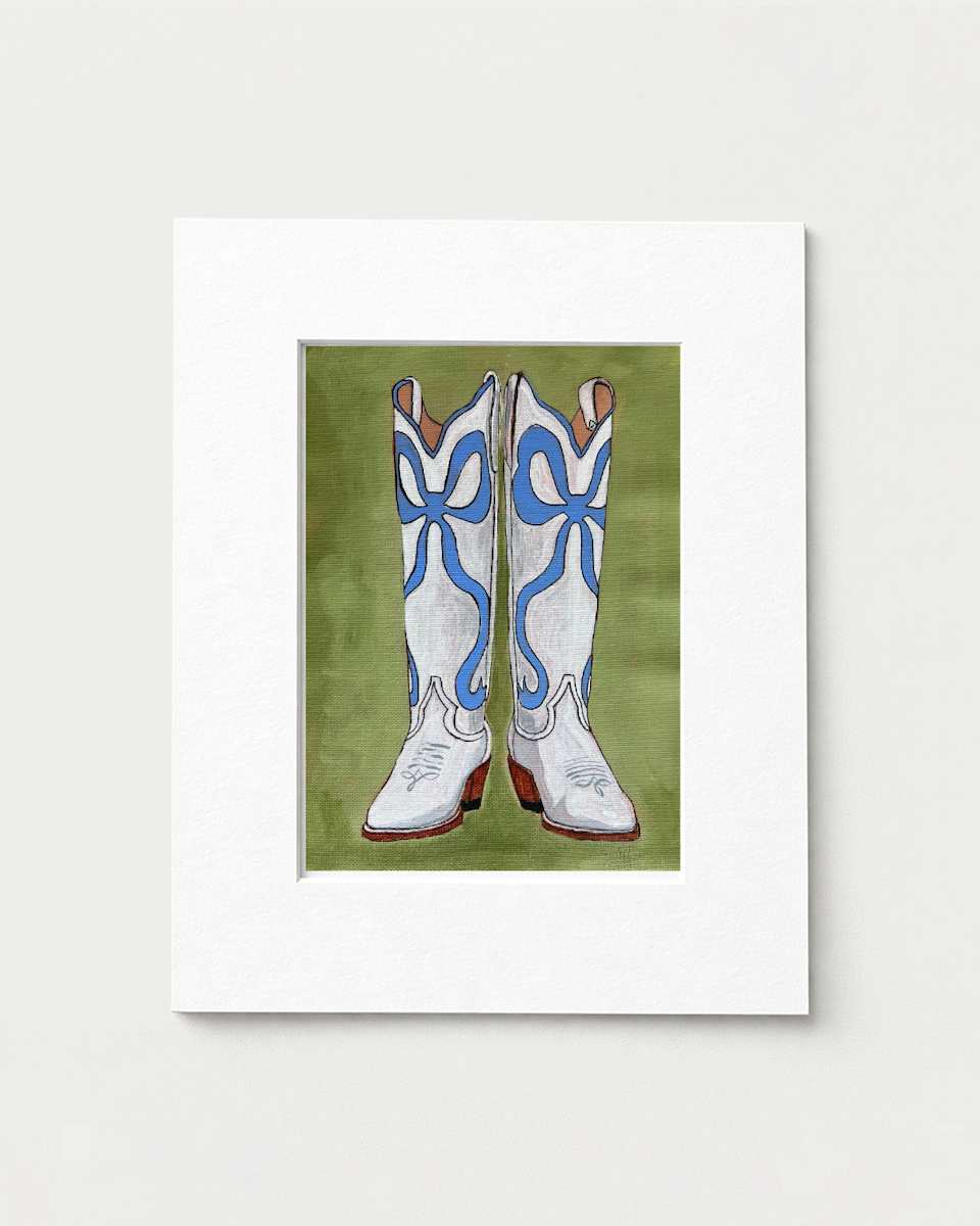 Study No. 11 Blue Bow boots by Olivia Franklin, Image 1.