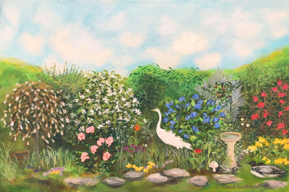 Garden with Egret by Maud Guilfoyle, Image 1.