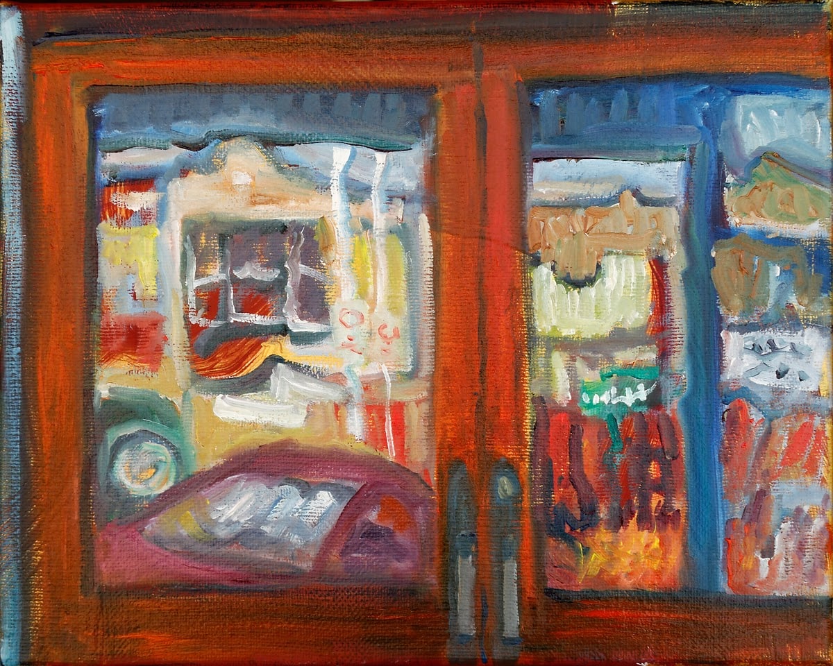Reflections on the Spark Museum Door  Image: Plein Air Paint Out