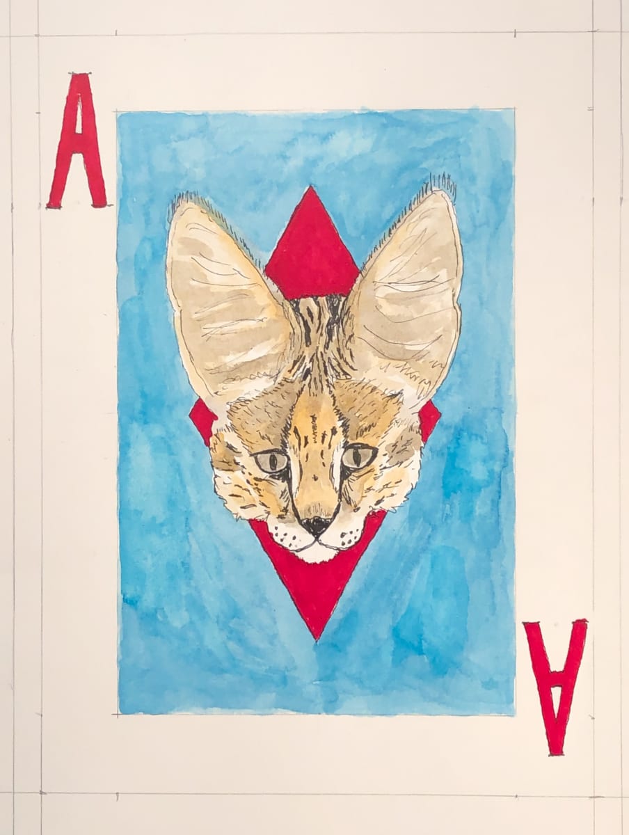 African Cats Playing Cards: Servel Ace 