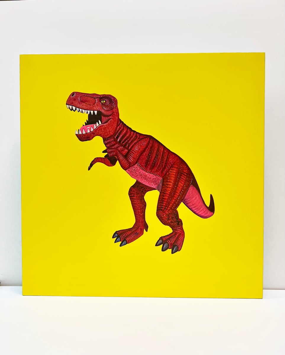 Big Rex - Red on Yellow by Colleen Critcher, Image 2.