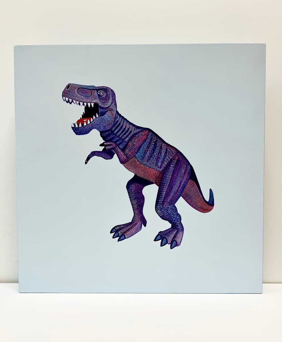 Big Rex - Violet on Pale Blue by Colleen Critcher, Image 1.