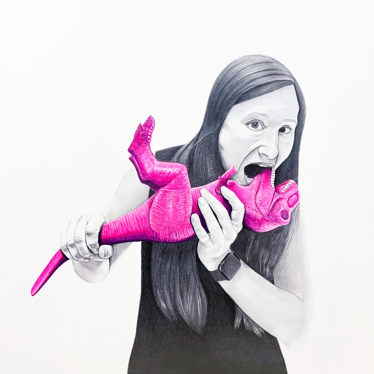 Devouring Her T.Rex (Drawing) 