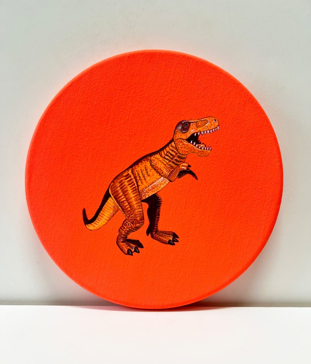 Tondo Rex - Orange on Red Orange by Colleen Critcher 