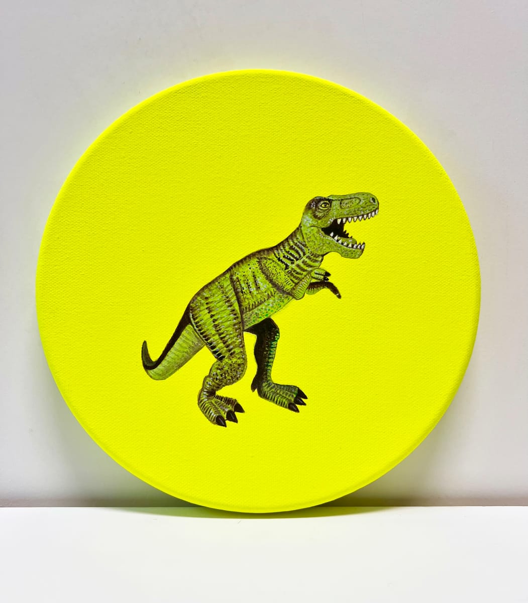 Tondo Rex - Yellow Green on Yellow by Colleen Critcher 