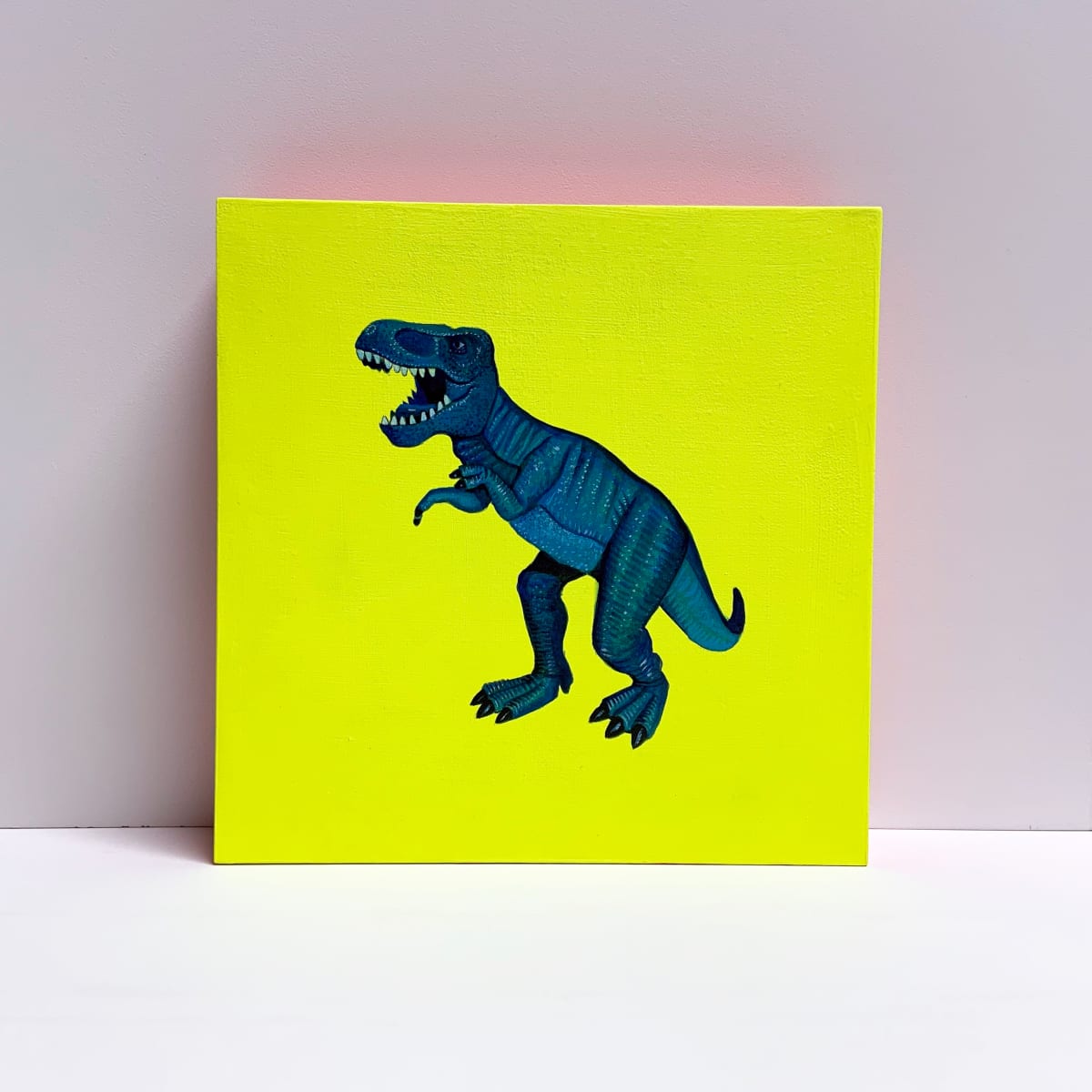 Blue T.Rex on Yellow 