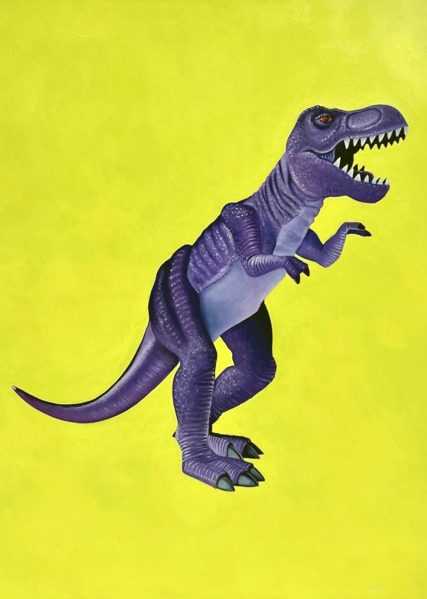 Violet T.Rex on Chartreuse by Colleen Critcher 