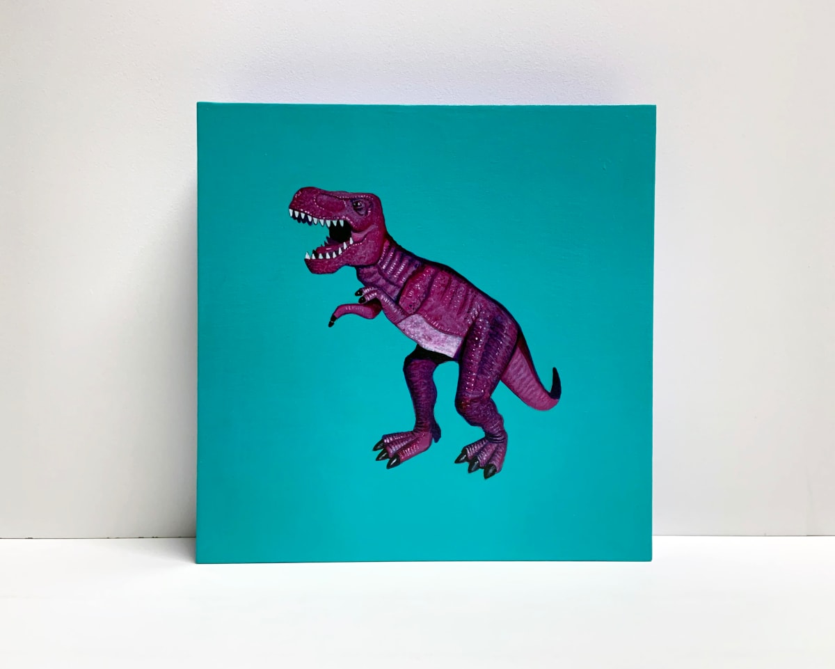 Magenta T.Rex on Blue Green 