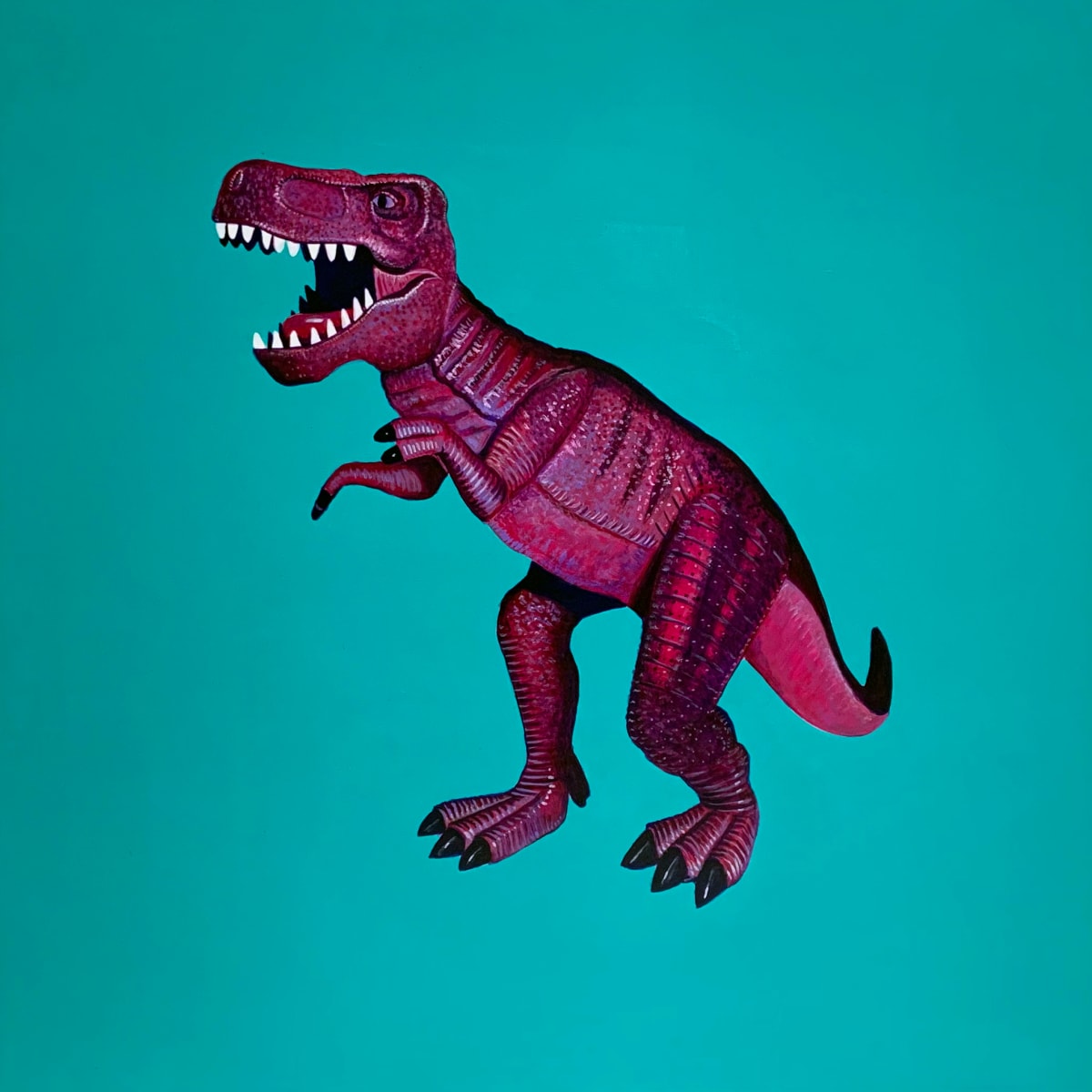 Magenta T.Rex on Teal 