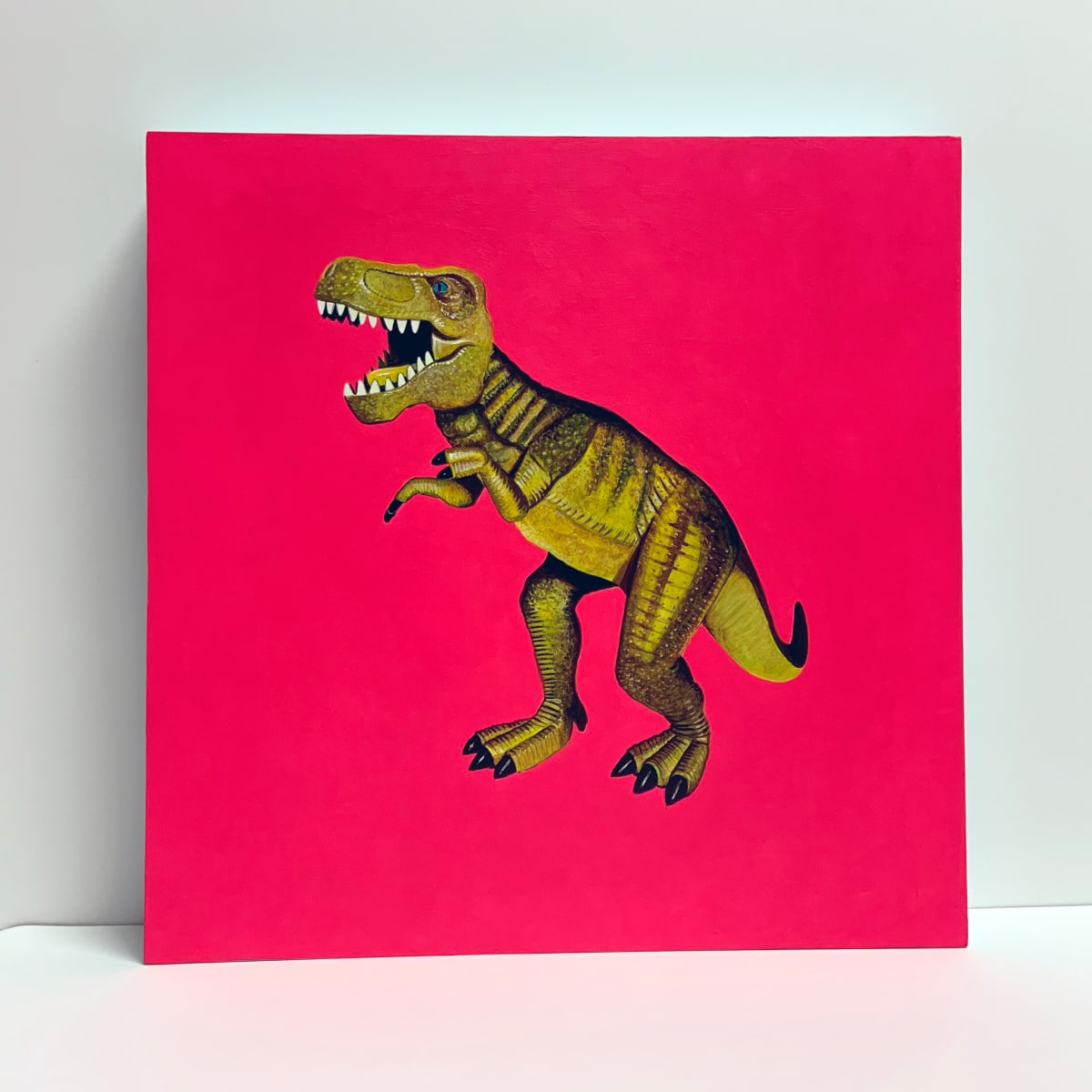 Big Rex - Yellow on Pink by Colleen Critcher 