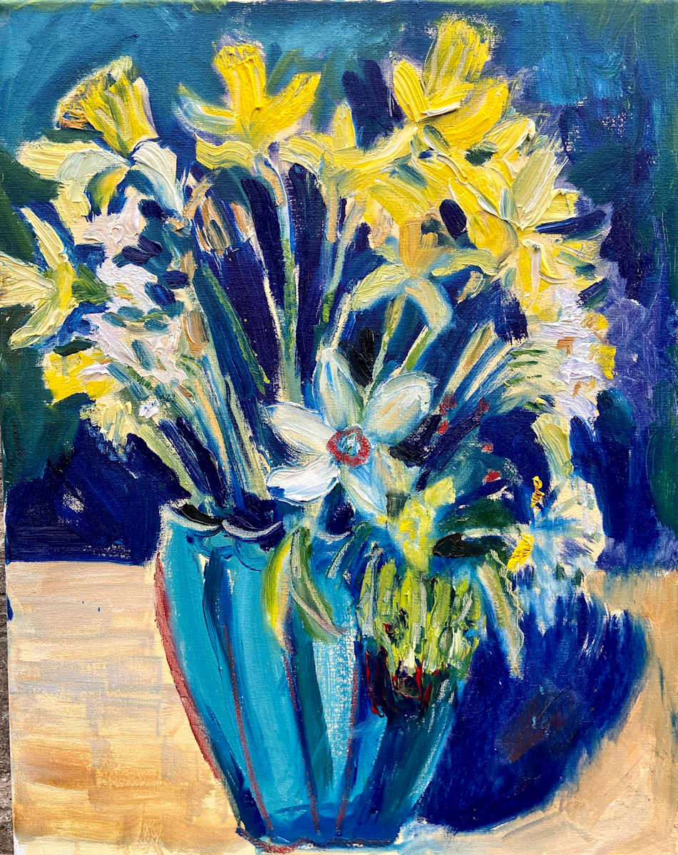 The First Daffs of Spring by Angie Porter 