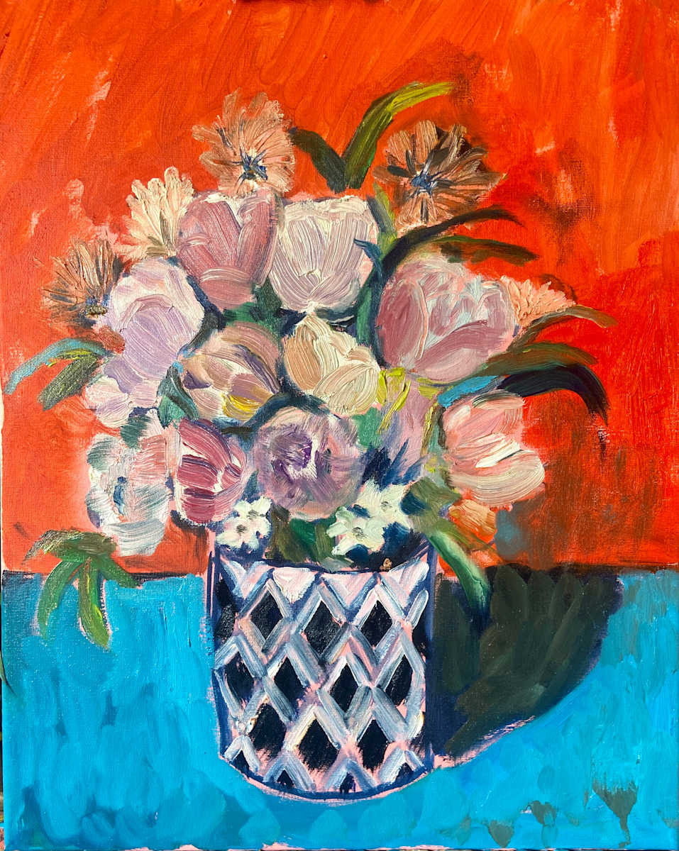 I Remember You in Orange and Blue by Angie Porter 