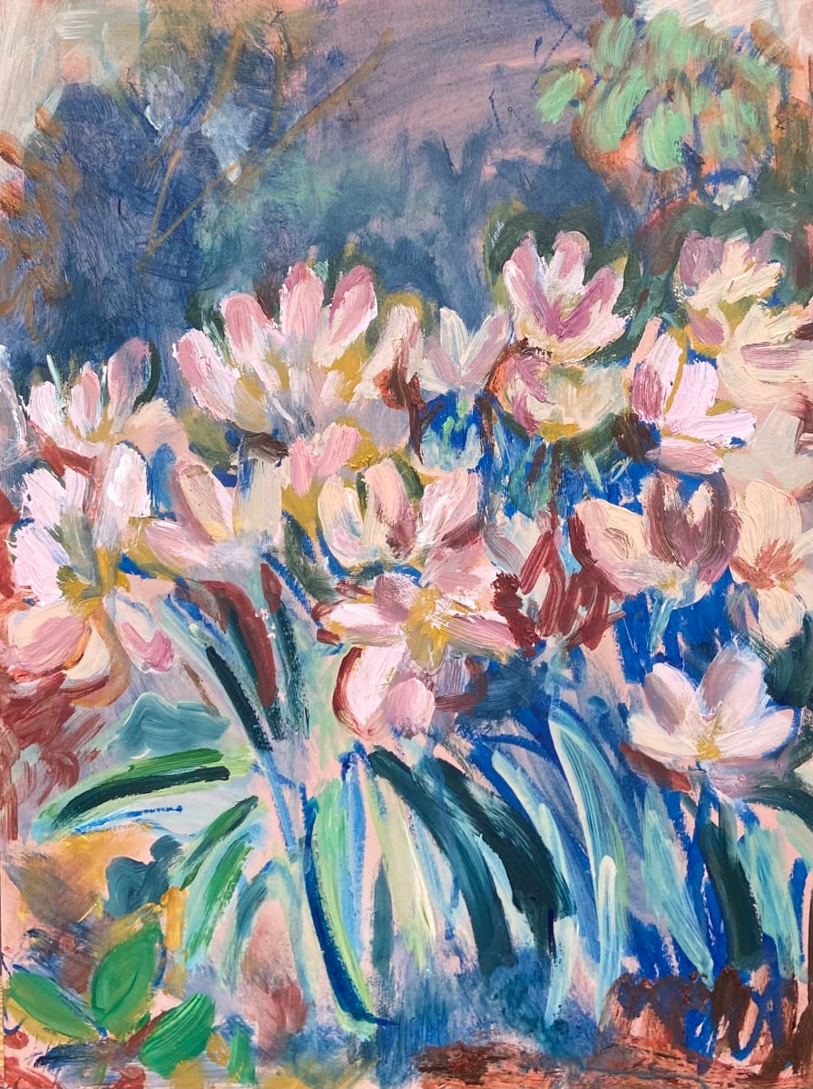 Tulips Dressed in Pink and White by Angie Porter 
