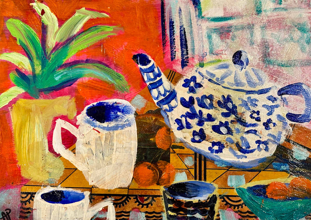 Over a pot of tea for two. by Angie Porter | Artwork Archive