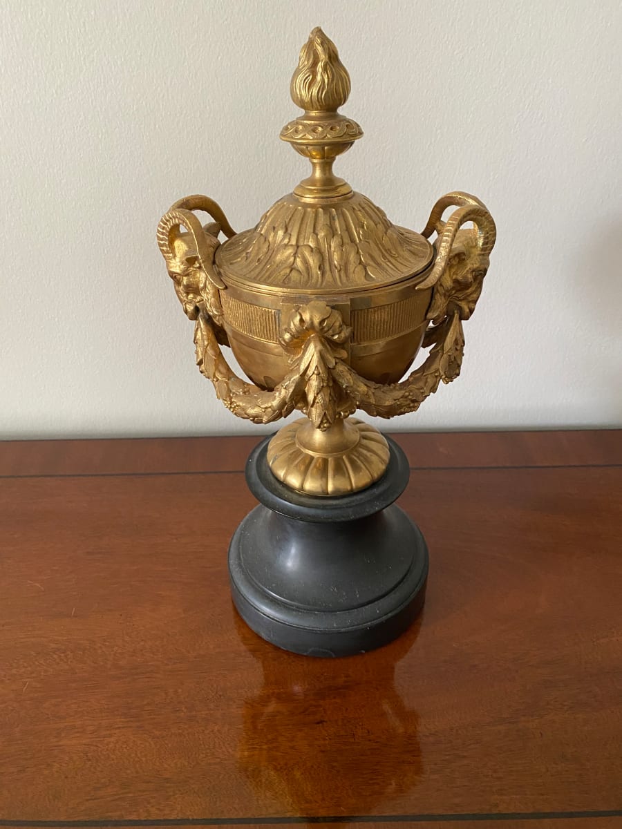 French Empire Classical Dore' Bronze Urn, Image 17.