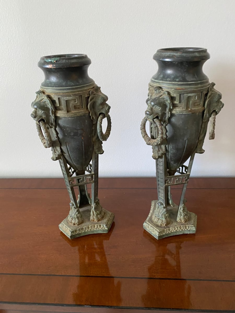 Patinated Bronze Urns, Image 5.