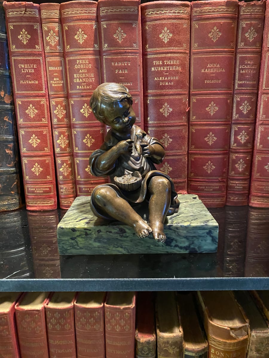 Bronze Child with Bird 