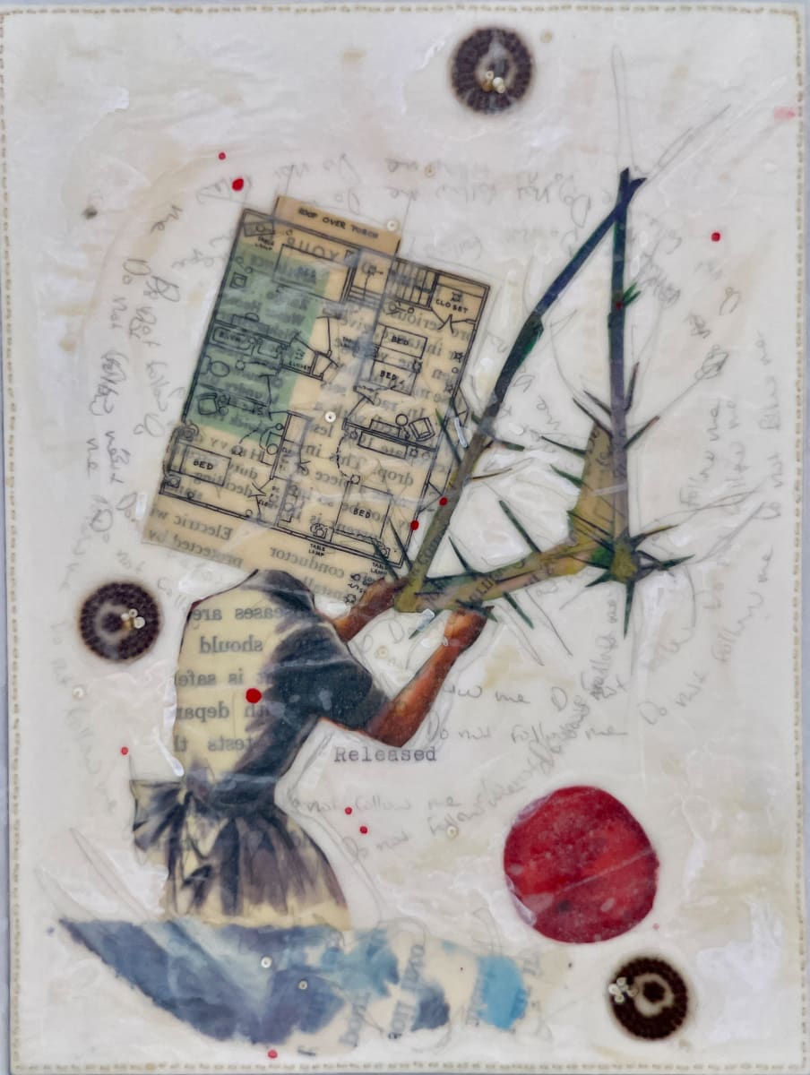 Story Series #62 by Nina Alderete  Image: Hand written text: Do not follow me 
Typed text: Released