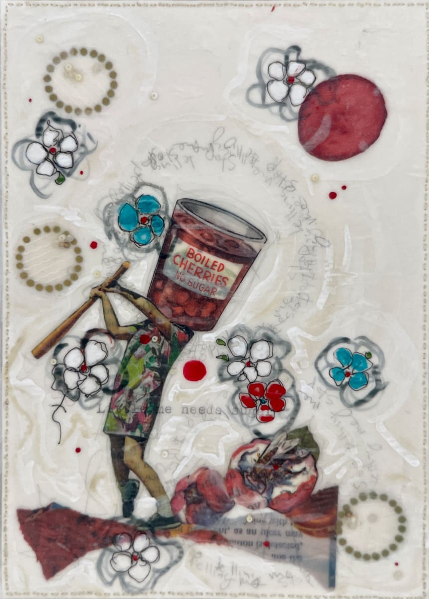 Tale Series #161 by Nina Alderete  Image: Typed text ‘Little me needs sugar’
Handwritten text ‘Stop telling me’