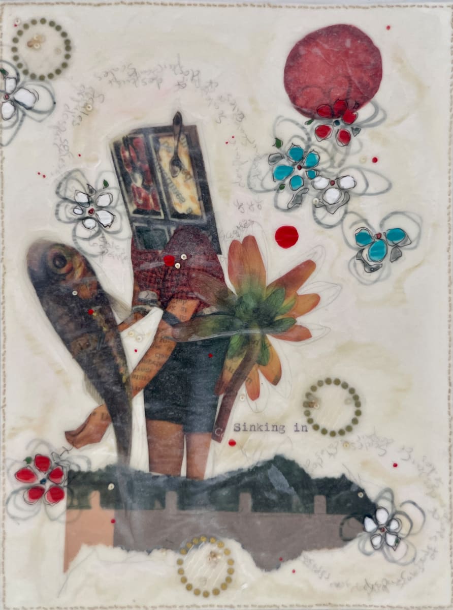 Story Series #89 by Nina Alderete  Image: Handwritten: Scales of despair 
Typed: Sinking in 