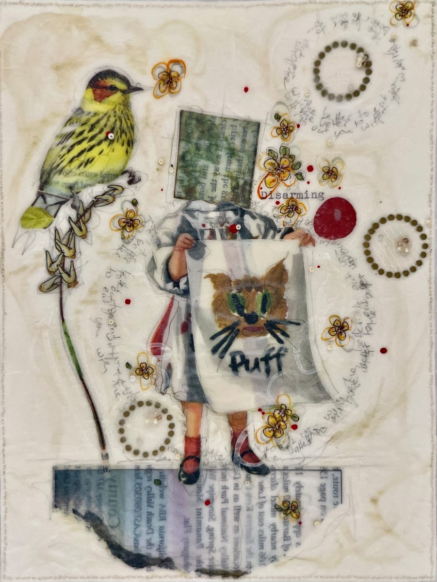 Story Series #106 by Nina Alderete  Image: Typed text ‘Disarming’
Handwritten text ‘The better to eat you with’