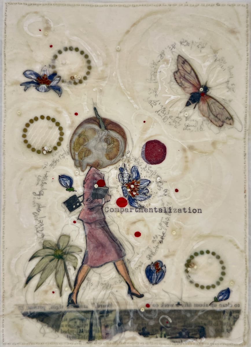 Tale Series #178 by Nina Alderete  Image: Typed text ‘Compartmentalization’
Handwritten text reads ‘As long as you don’t see it’