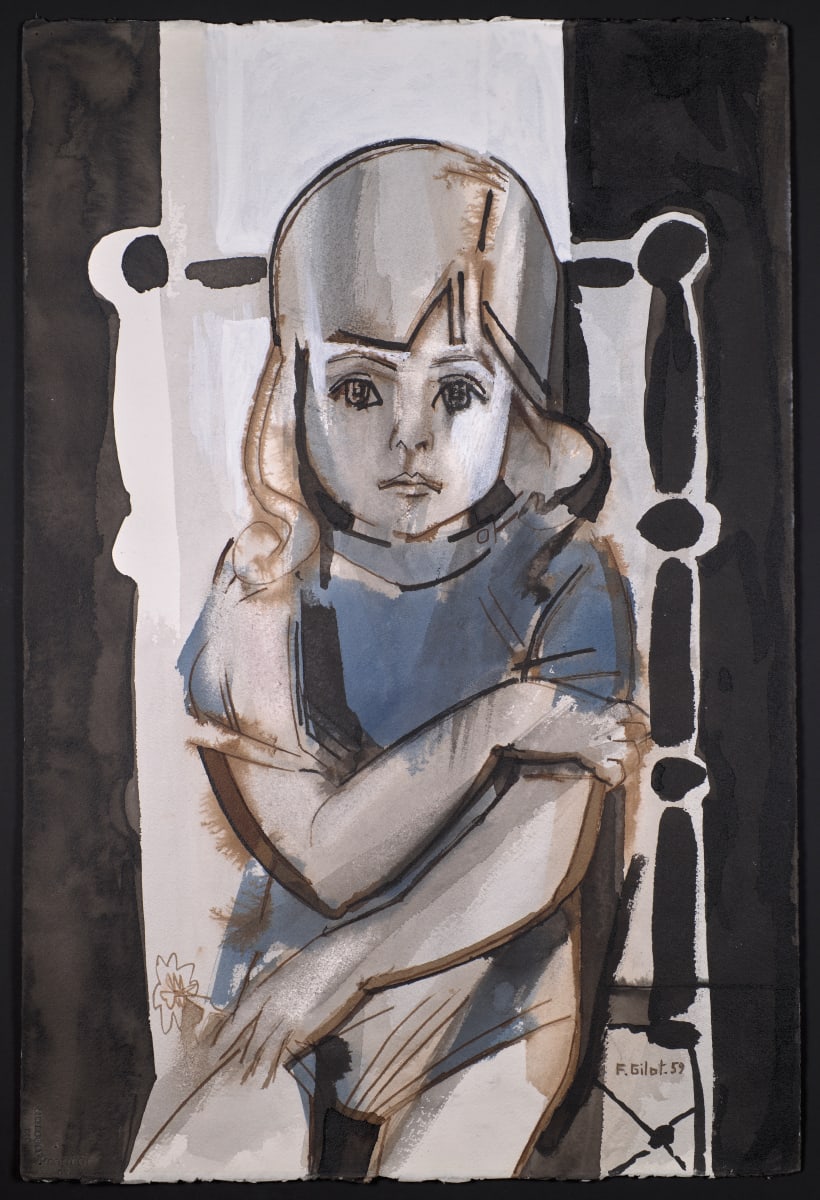 Aurélia in Blue with Daisy by Françoise Gilot 