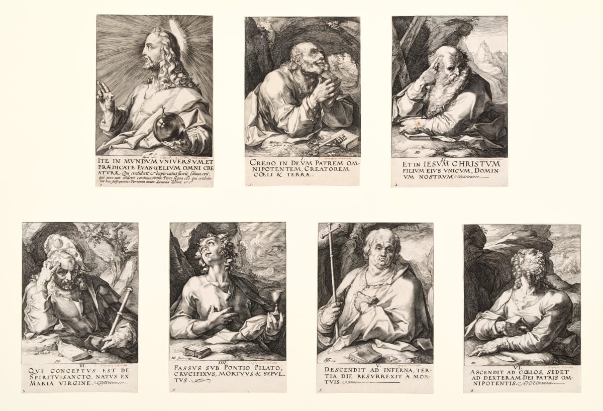 Christ, the Twelve Apostles and Paul (14 numbered plates) by Hendrik Goltzius 