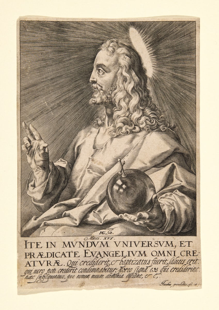 Christ, the Twelve Apostles (Salvator Mundi) - Copy by Hendrik Goltzius 