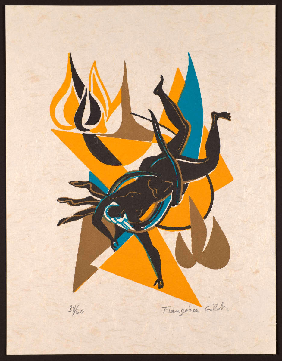 Plate 5 from "Sur La Pierre: Poems and Lithographs" by Françoise Gilot 