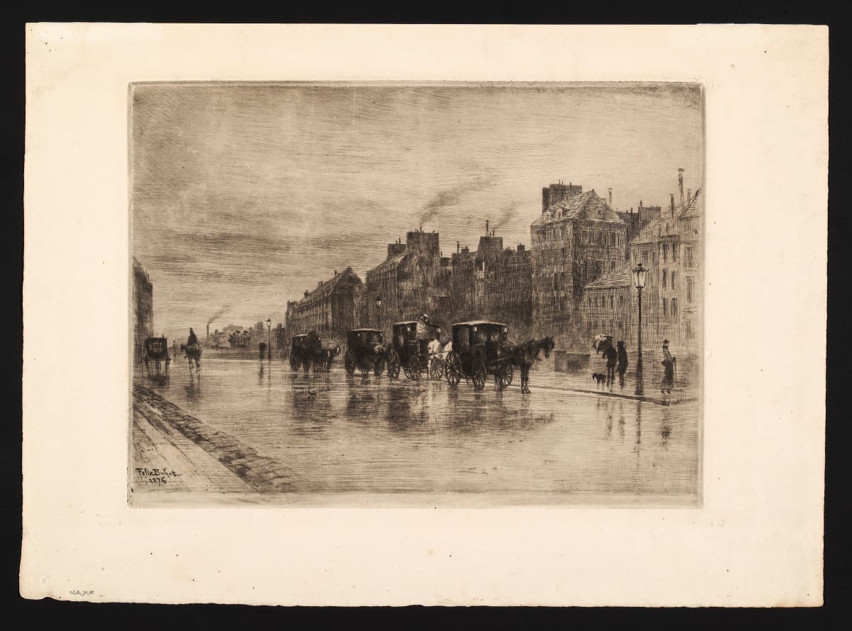 Une Matinée d'Hiver au Quai de l'Hôtel-Dieu by Félix Buhot 