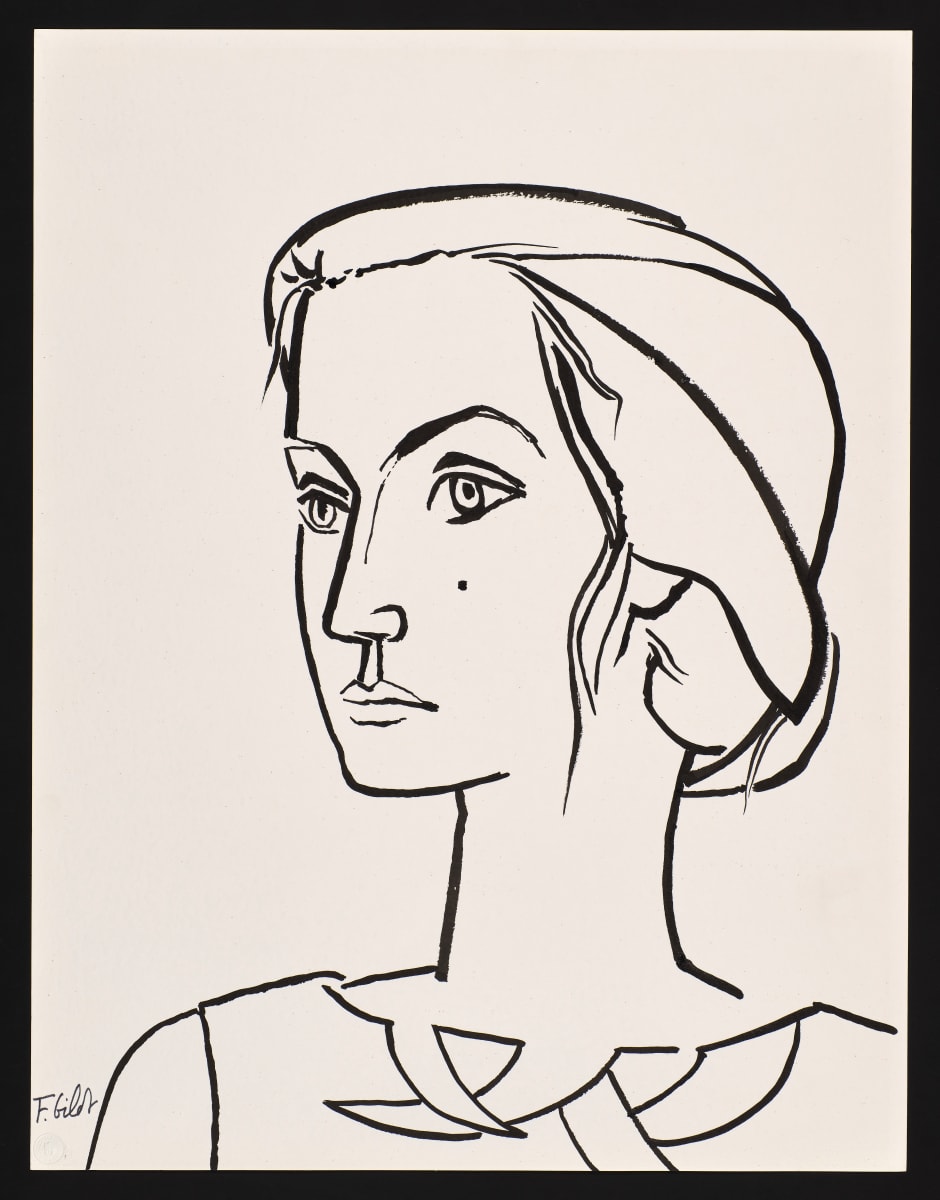 Self-Portrait with Hair in Bun by Françoise Gilot 