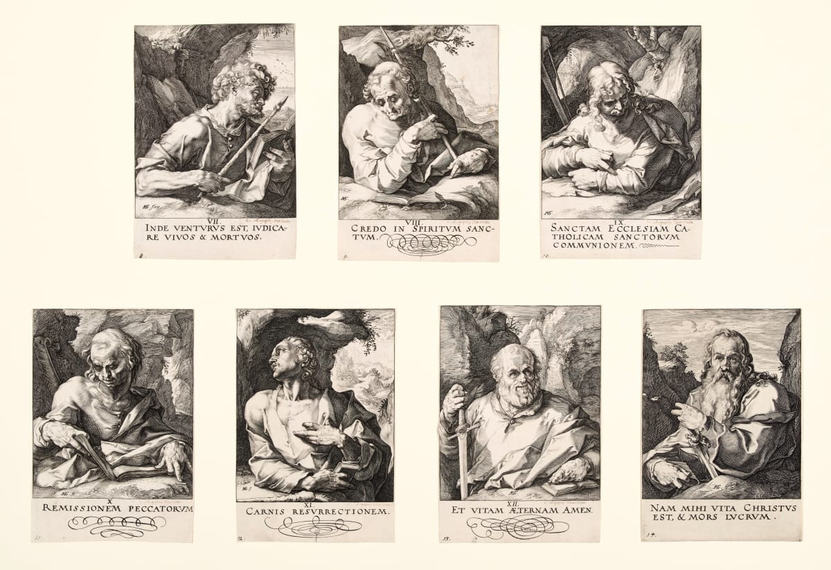 Christ, the Twelve Apostles and Paul (14 numbered plates) by Hendrik Goltzius 