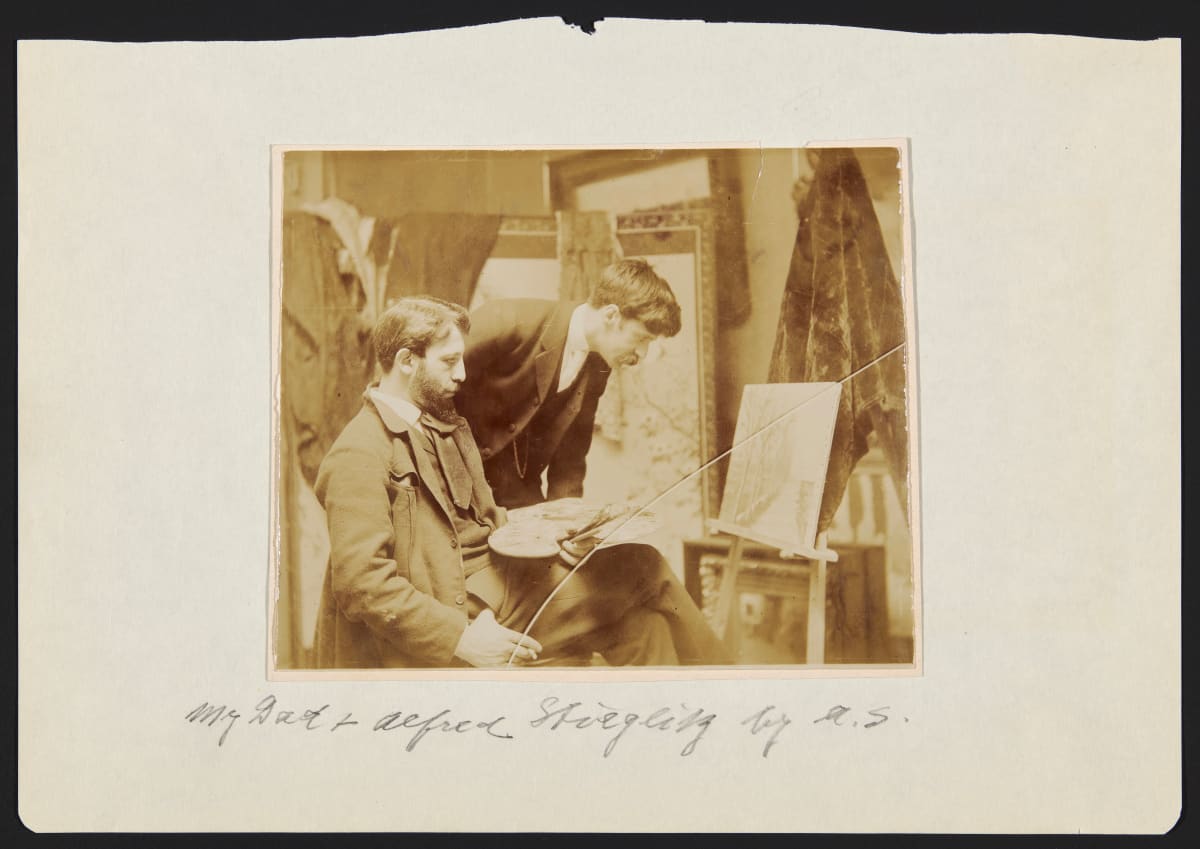 [Self-portrait with Frank Herrmann at the easel] by Alfred Stieglitz 