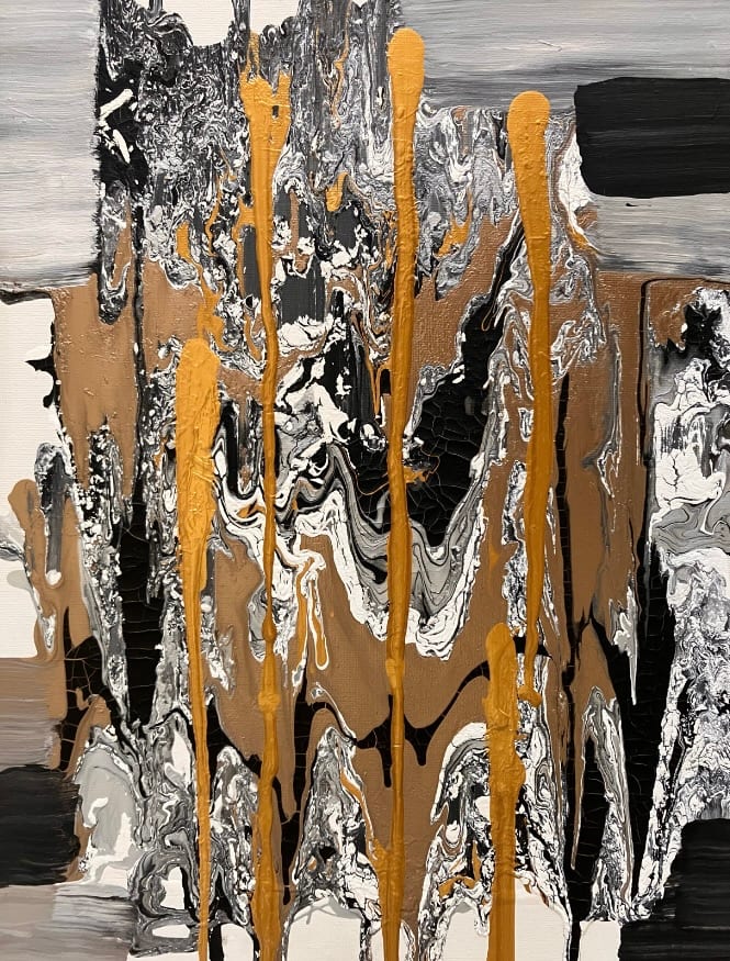 24k Cascade of Gold by Anita Lee Stokey, Image 1.